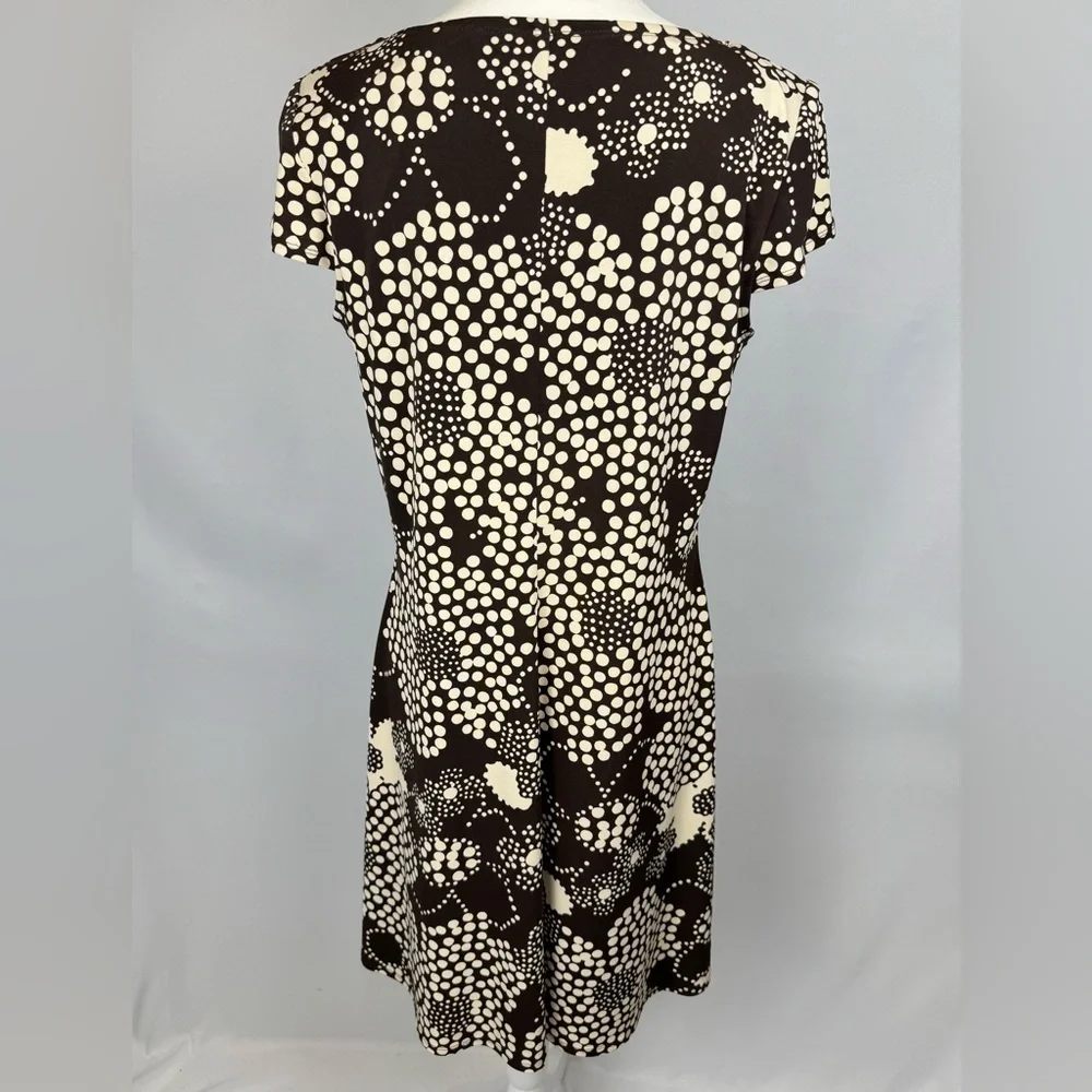 Y2K Laundry by Design Fairy Grunge Short Sleeve Dress Brown Cream Floral Size 10